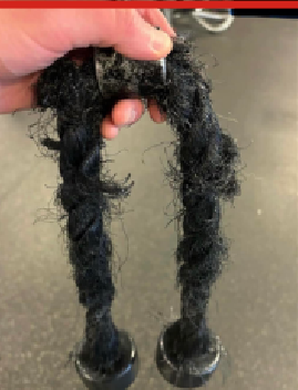 Frayed rope attachment removed from service